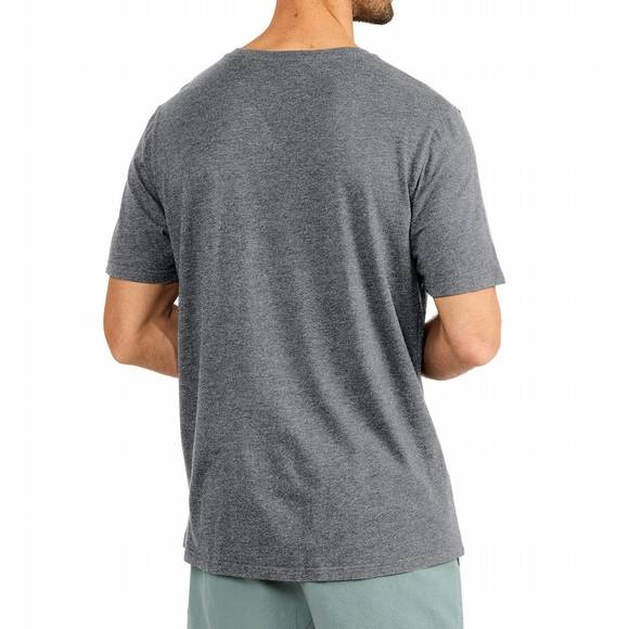 NEW FREE FLY men's bamboo heritage pocket tee top in light heather grey - Picture 2 of 2